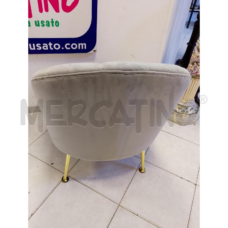 POLTRONCINA CON CONTENITORE IN VELLUTO GRIGIA GAMBE DORATE | Mercatino dell'Usato Ciampino 4