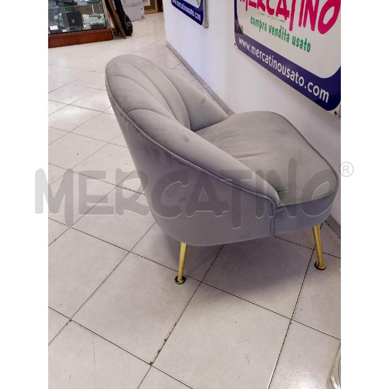 POLTRONCINA CON CONTENITORE IN VELLUTO GRIGIA GAMBE DORATE | Mercatino dell'Usato Ciampino 5