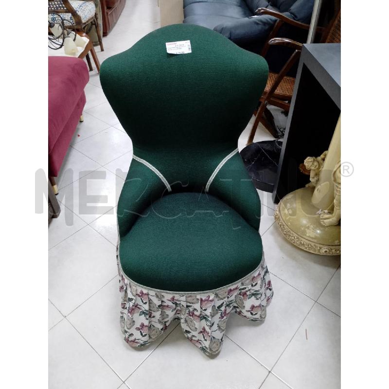 POLTRONCINA INGLESE VERDE CON DECORO | Mercatino dell'Usato Ciampino 1
