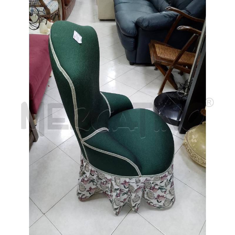 POLTRONCINA INGLESE VERDE CON DECORO | Mercatino dell'Usato Ciampino 2