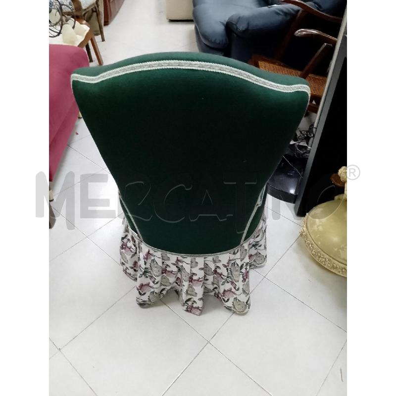 POLTRONCINA INGLESE VERDE CON DECORO | Mercatino dell'Usato Ciampino 3