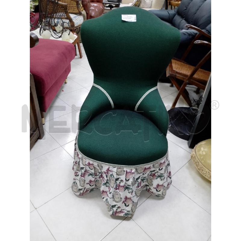 POLTRONCINA INGLESE VERDE CON DECORO | Mercatino dell'Usato Ciampino 4