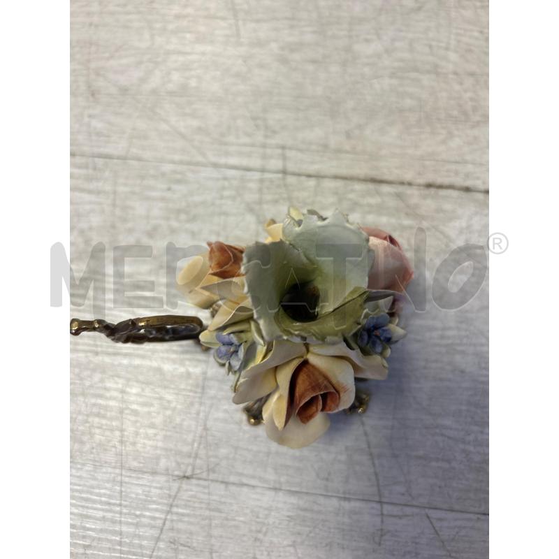 PORTA CANDELA IN CERAMICA FIORE SU BASE IN FERRO | Mercatino dell'Usato Ciampino 3