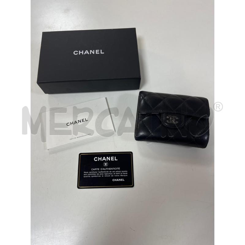 PORTA FOGLIO/CARTE CHANEL NERO TRAP. DIFETTO MINIMO | Mercatino dell'Usato Ciampino 1