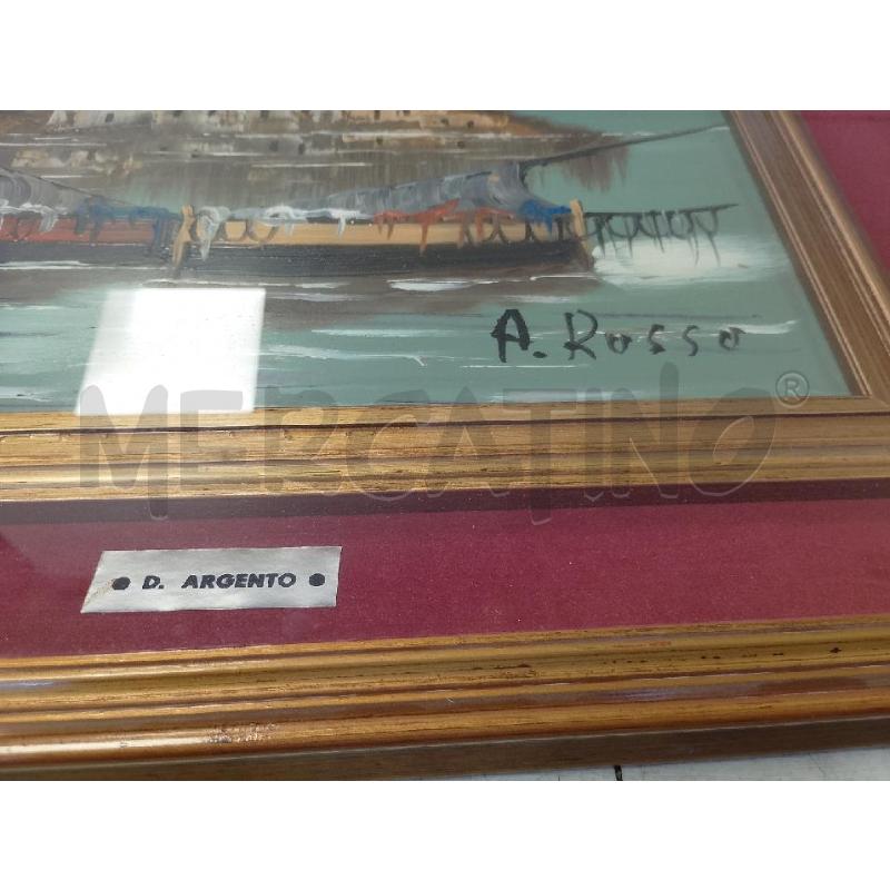 QUADRO DIPINTO A. RUSSO MARE BARCA CON SFONDO ISOLA | Mercatino dell'Usato Ciampino 3