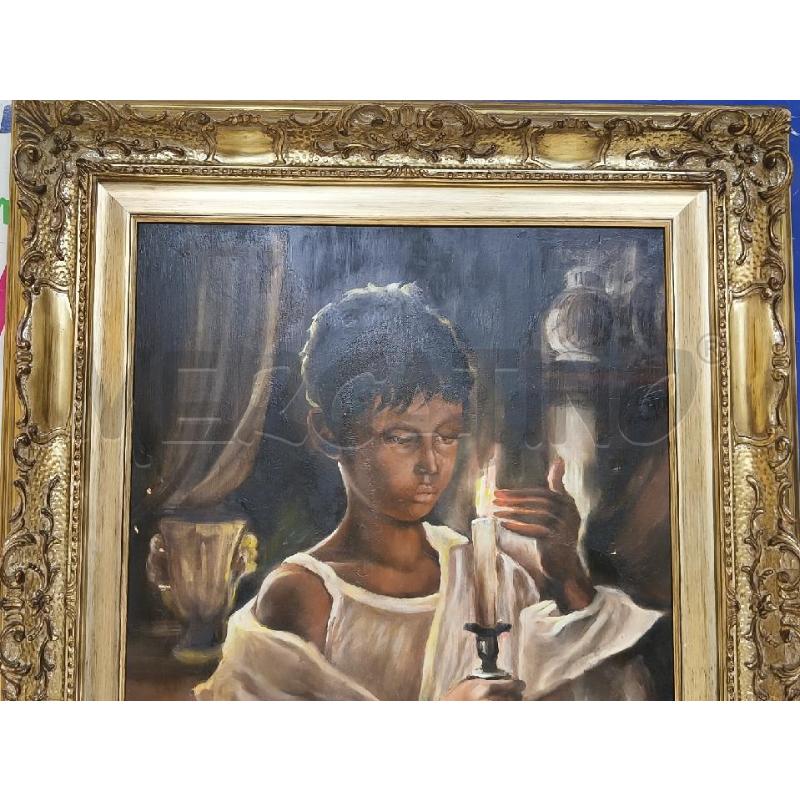 QUADRO DIPINTO ALFREDO COLLE DONNA CON CANDELA | Mercatino dell'Usato Ciampino 3