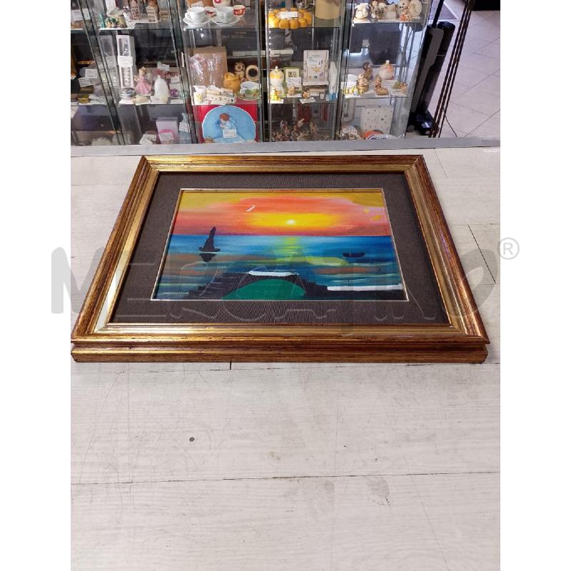 QUADRO DIPINTO MARE PONTILE TRAMONTO  | Mercatino dell'Usato Ciampino 4