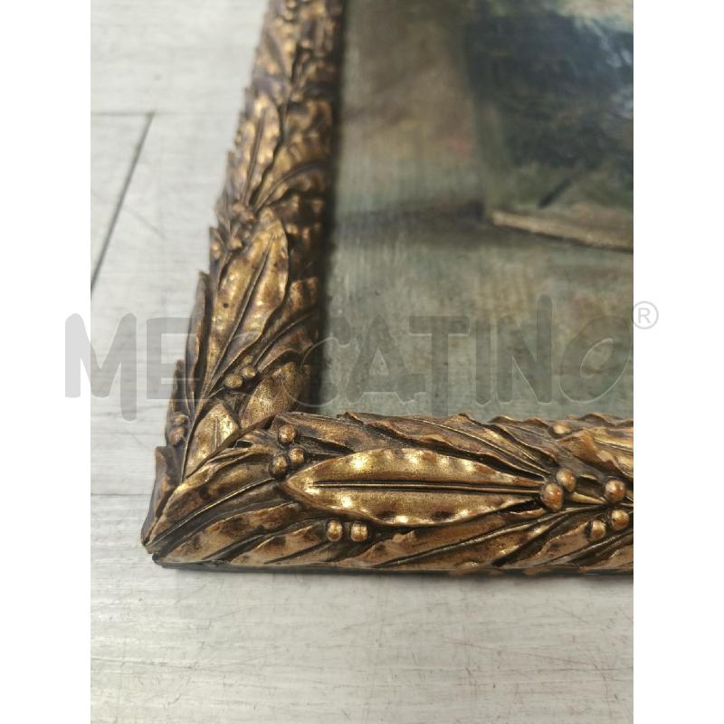 QUADRO EPOCA DIPINTO FIORI CORNICE DORATA FOGLIE | Mercatino dell'Usato Ciampino 3