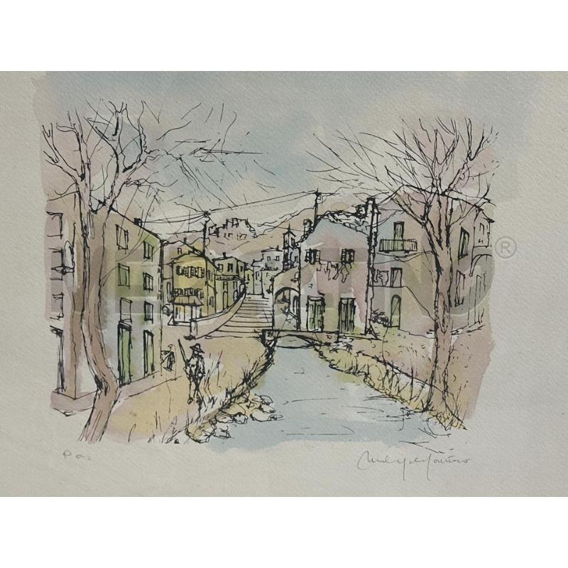QUADRO PAESAGGIO CITTA E FIUME | Mercatino dell'Usato Ciampino 2