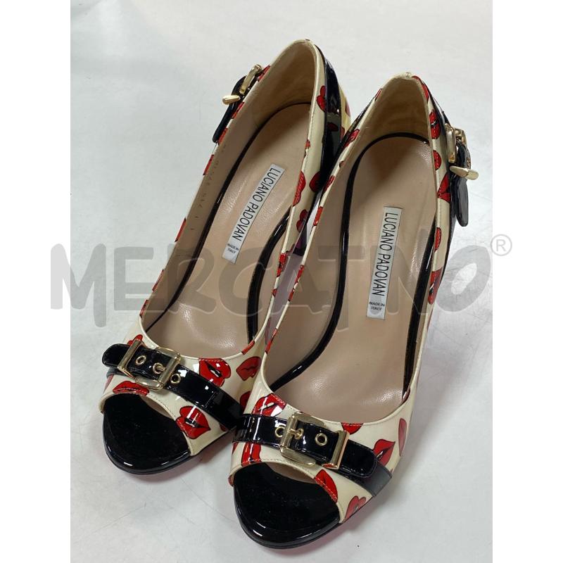 SCARPE DONNA LUCIANO PADOVANI BIANCHE ROSSE E NERE BOCCHE | Mercatino dell'Usato Ciampino 5