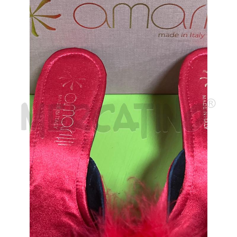 SCARPE DONNA PANTOFOLE AMARILLI ROSSE RASO PIUMA | Mercatino dell'Usato Ciampino 2