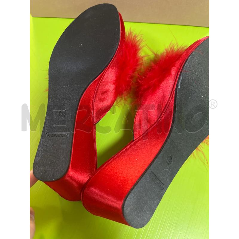 SCARPE DONNA PANTOFOLE AMARILLI ROSSE RASO PIUMA | Mercatino dell'Usato Ciampino 5