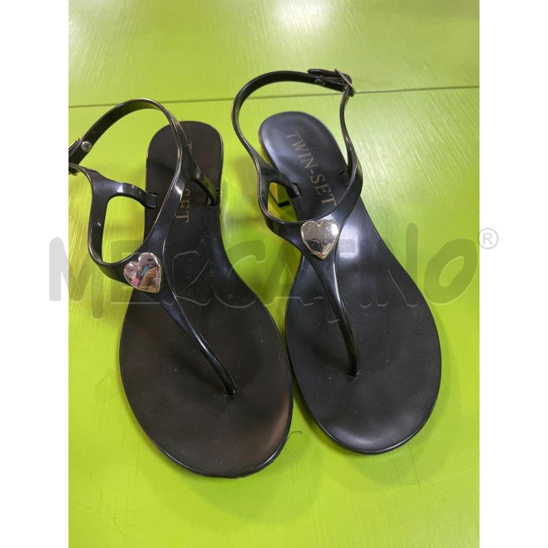 SCARPE DONNA TWINSET NERE PLASTICA INFRADITO TACCO BASSO ARG | Mercatino dell'Usato Ciampino 1