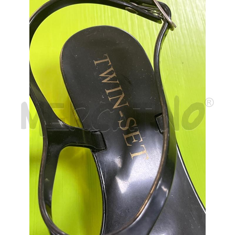 SCARPE DONNA TWINSET NERE PLASTICA INFRADITO TACCO BASSO ARG | Mercatino dell'Usato Ciampino 2