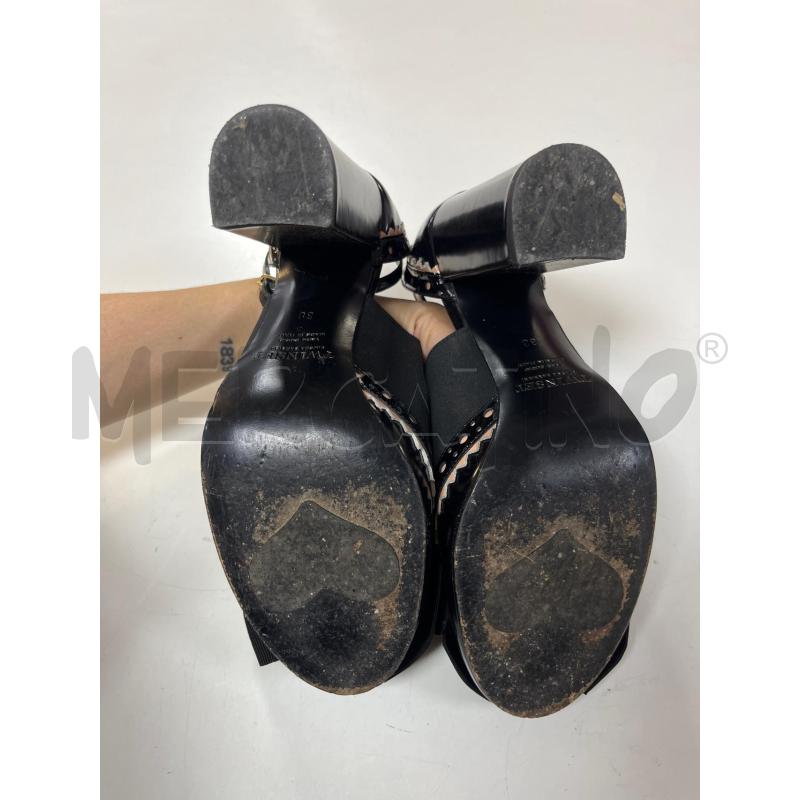 SCARPE DONNA TWINSET NERE TACCO FIOCCO  | Mercatino dell'Usato Ciampino 4