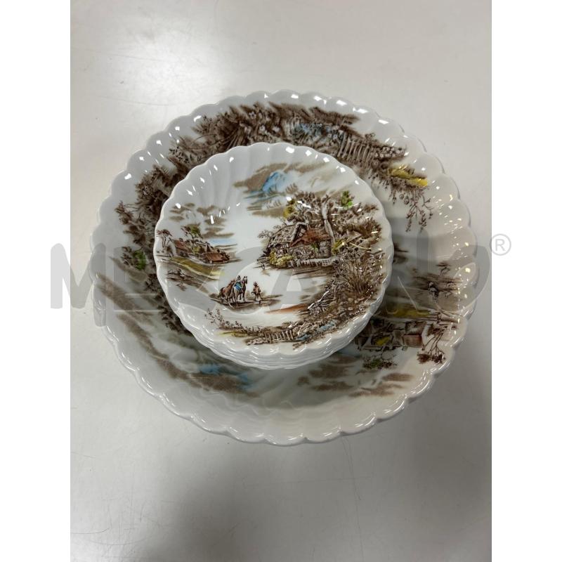 SCODELLA CON 6 CIOTYOLINE HAPPY ENGLAND BY JOHNSON BROS | Mercatino dell'Usato Ciampino 1