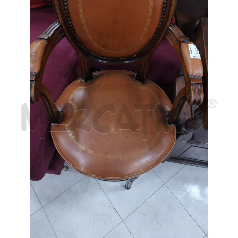 SEDIA LEGNO SEDUTA PELLE | Mercatino dell'Usato Ciampino 2