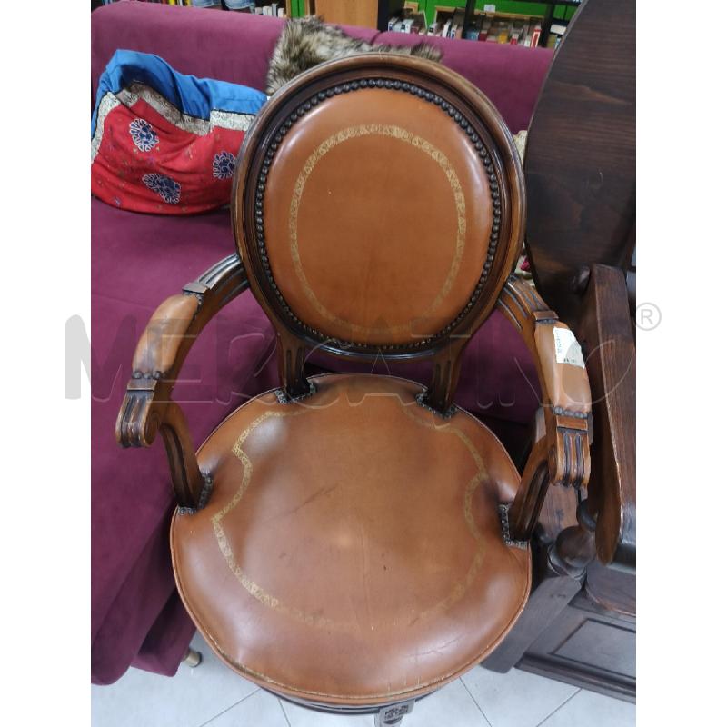 SEDIA LEGNO SEDUTA PELLE | Mercatino dell'Usato Ciampino 3
