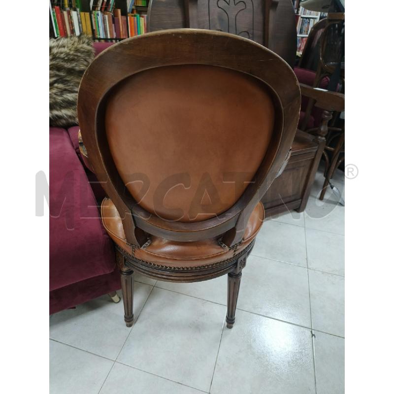 SEDIA LEGNO SEDUTA PELLE | Mercatino dell'Usato Ciampino 4