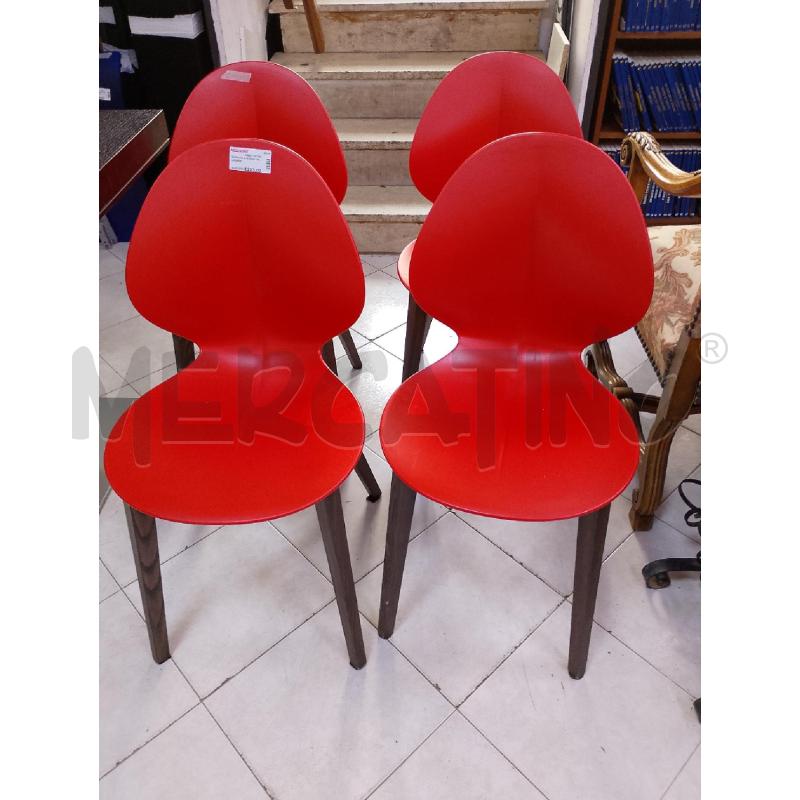 SEDIE PZ. 4 ROSSE CALLIGARIS | Mercatino dell'Usato Ciampino 1