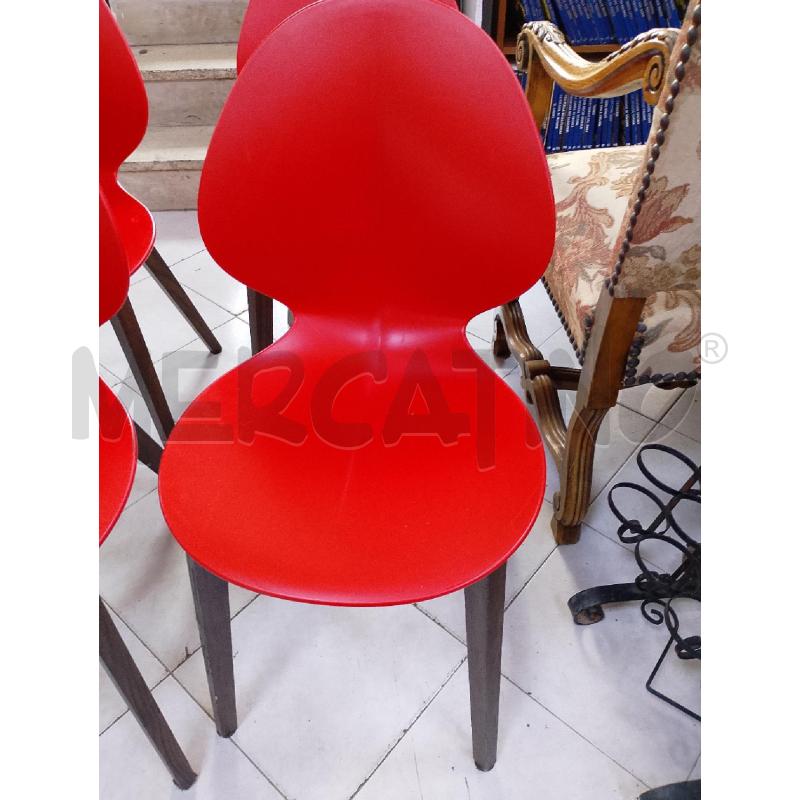 SEDIE PZ. 4 ROSSE CALLIGARIS | Mercatino dell'Usato Ciampino 2