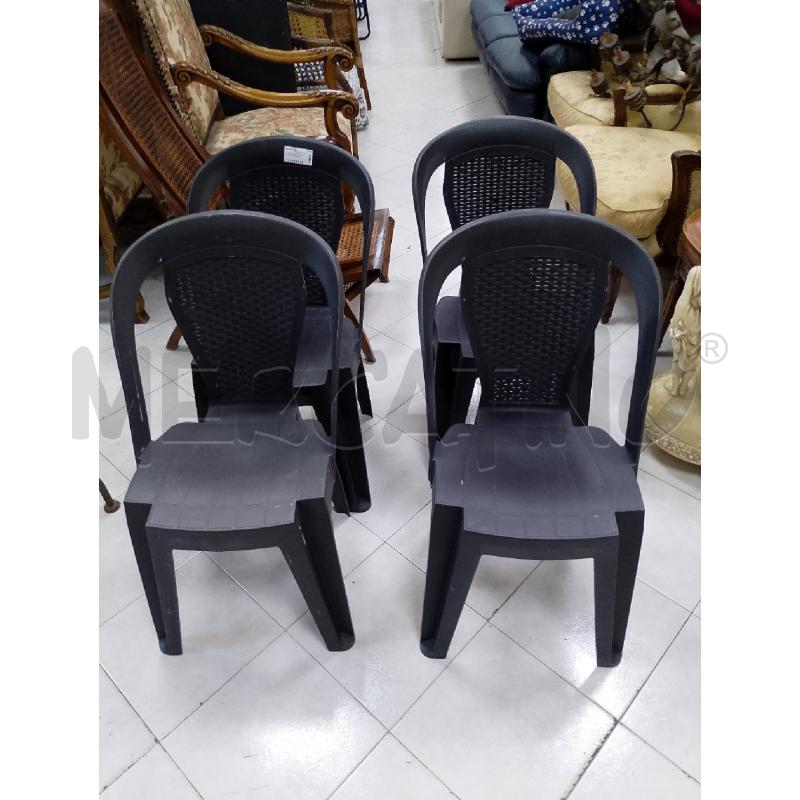 SEDIE PZ 4 IN PLASTICA GRIGIO SCRURO ANTRACITA | Mercatino dell'Usato Ciampino 1