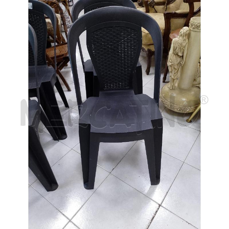 SEDIE PZ 4 IN PLASTICA GRIGIO SCRURO ANTRACITA | Mercatino dell'Usato Ciampino 2
