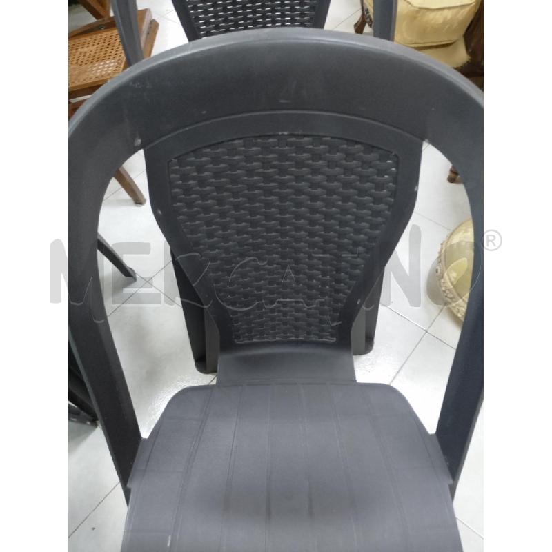 SEDIE PZ 4 IN PLASTICA GRIGIO SCRURO ANTRACITA | Mercatino dell'Usato Ciampino 3
