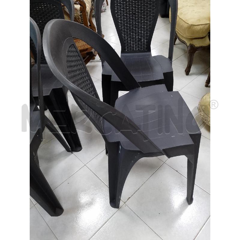 SEDIE PZ 4 IN PLASTICA GRIGIO SCRURO ANTRACITA | Mercatino dell'Usato Ciampino 4
