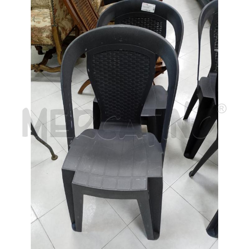 SEDIE PZ 4 IN PLASTICA GRIGIO SCRURO ANTRACITA | Mercatino dell'Usato Ciampino 5
