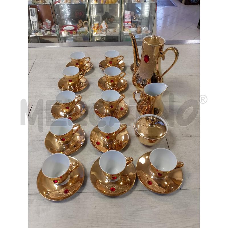 SERVIZIO CAFFE' DA 12 ORO BAVARIA BRILLANTINO ROSSO | Mercatino dell'Usato Ciampino 1