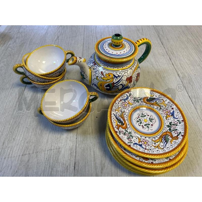 SERVIZIO TAZZE DA 5 DERUTA IN CERAMICA FIGURA DRAGO | Mercatino dell'Usato Ciampino 1