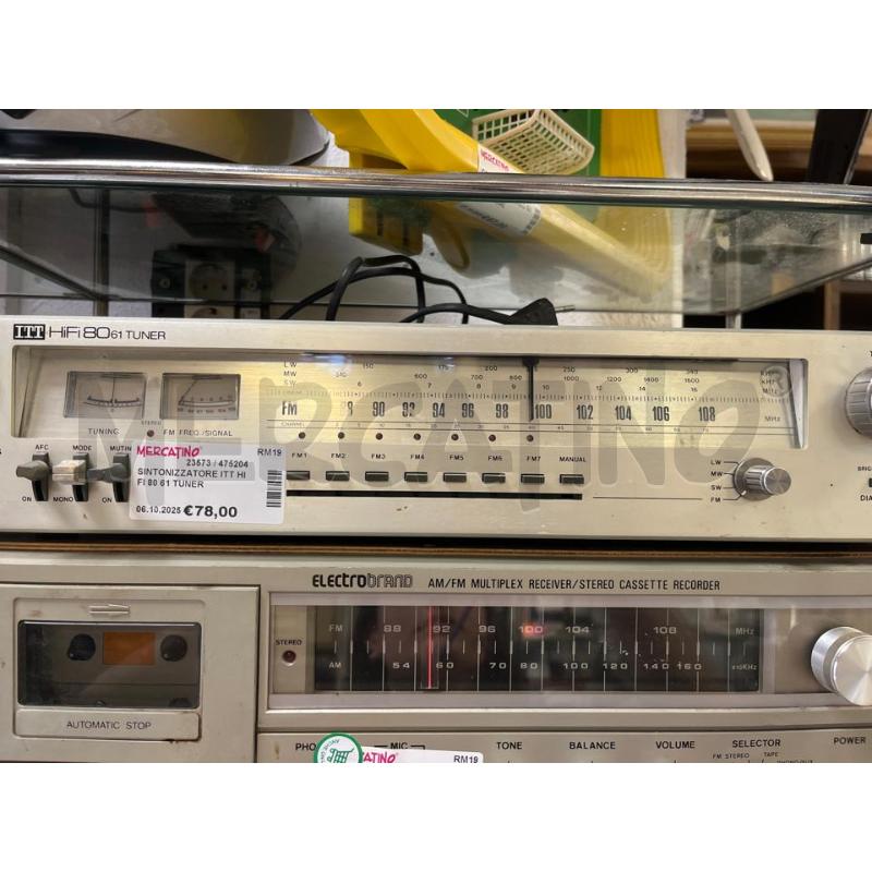SINTONIZZATORE ITT HIFI 80 61 TUNER | Mercatino dell'Usato Ciampino 3