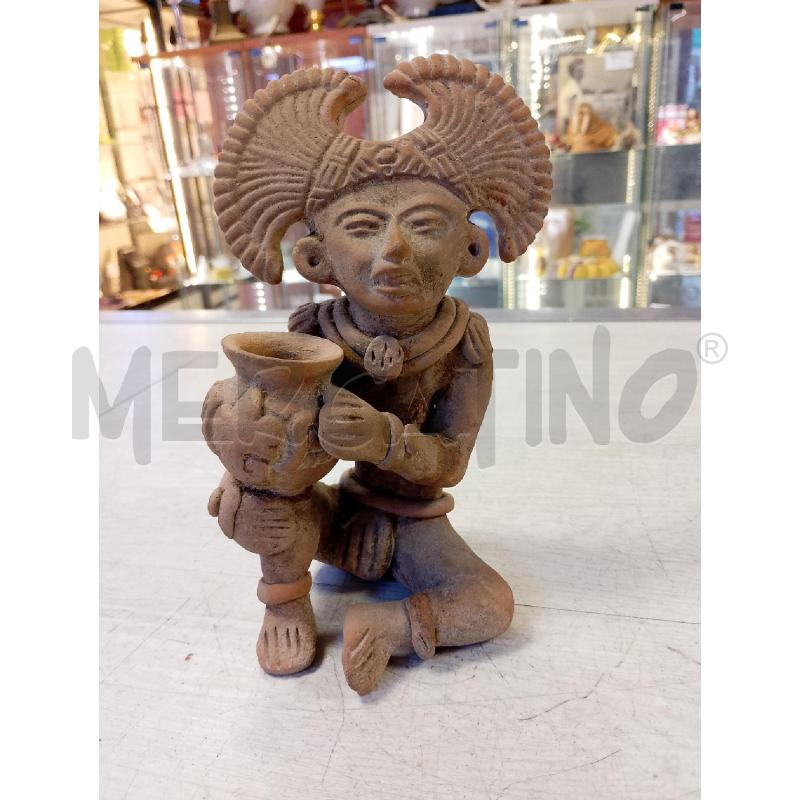 STATUINA ETNICA IN CERAMICA MARRONE | Mercatino dell'Usato Ciampino 1