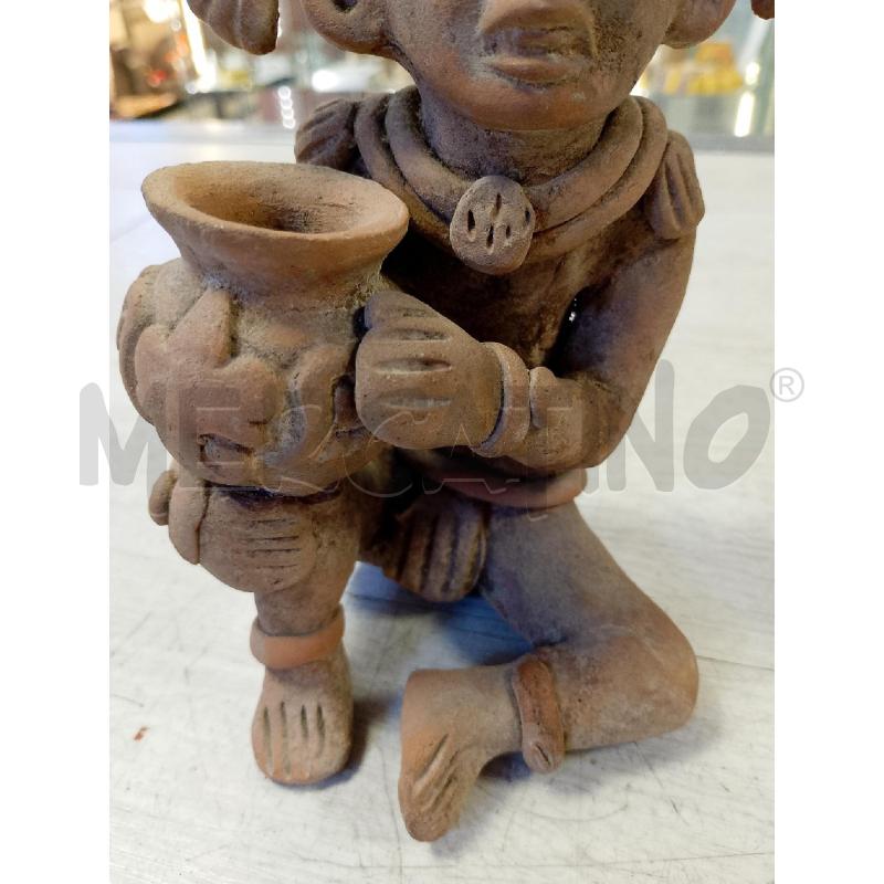 STATUINA ETNICA IN CERAMICA MARRONE | Mercatino dell'Usato Ciampino 2