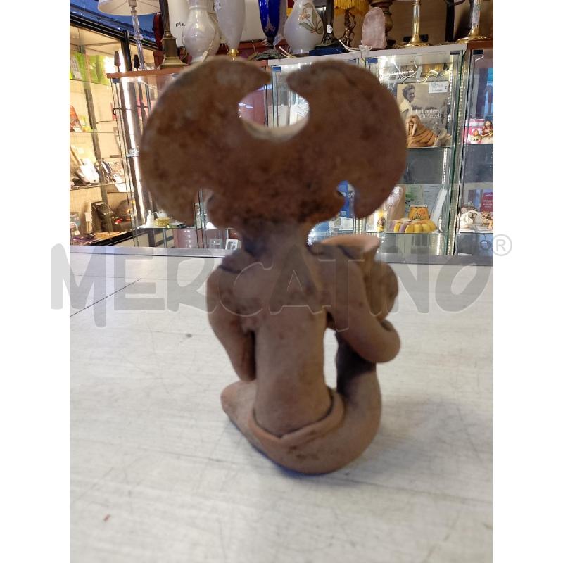 STATUINA ETNICA IN CERAMICA MARRONE | Mercatino dell'Usato Ciampino 3