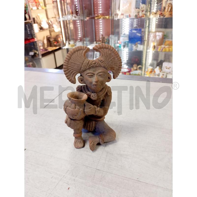 STATUINA ETNICA IN CERAMICA MARRONE | Mercatino dell'Usato Ciampino 5
