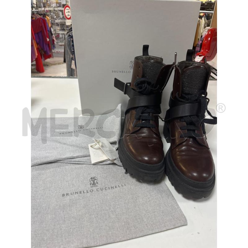 STIVALI DONNA BIKER PELLE MARR. ARG DAVANTI BRUNELLO CUCINELLI | Mercatino dell'Usato Ciampino 1
