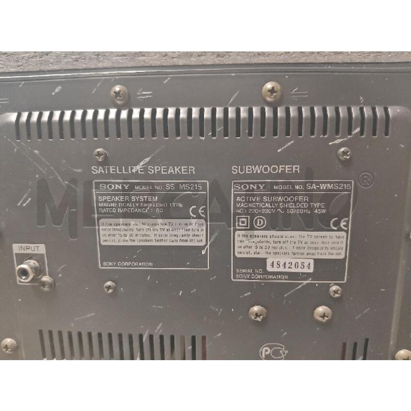 SUBWOOFER SONY CON 4 SATELLITI SS-MS215 | Mercatino dell'Usato Ciampino 5