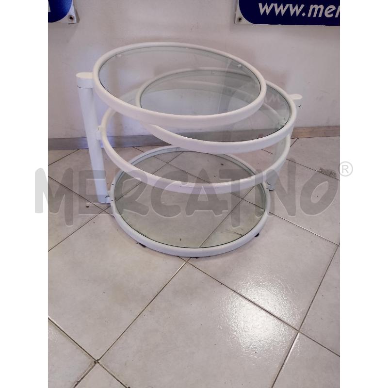 TAVOLINO BIANCO CON RIPIANI IN VETRO | Mercatino dell'Usato Ciampino 1