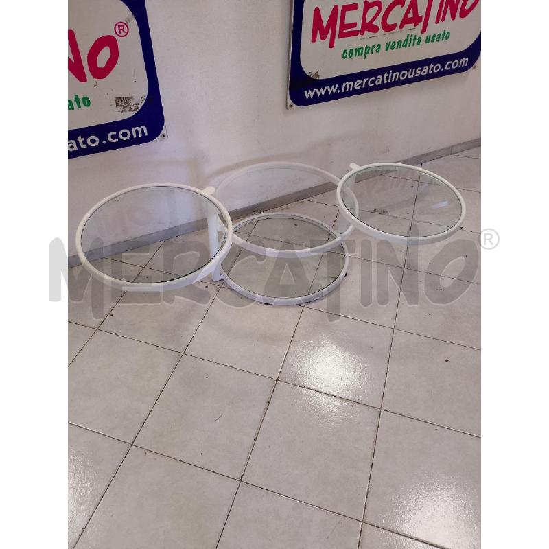TAVOLINO BIANCO CON RIPIANI IN VETRO | Mercatino dell'Usato Ciampino 3