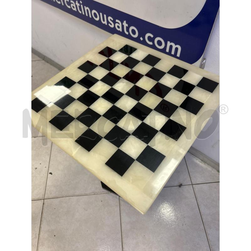 TAVOLINO SCACCHIERA IN ONICE CON SCACCHI E DAMA | Mercatino dell'Usato Ciampino 2