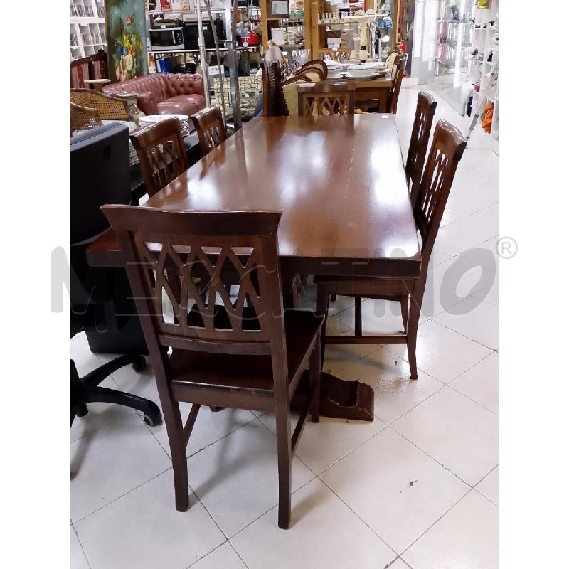 TAVOLO ARTE POVERA STILE FRATINO + 6 SEDIE | Mercatino dell'Usato Ciampino 1