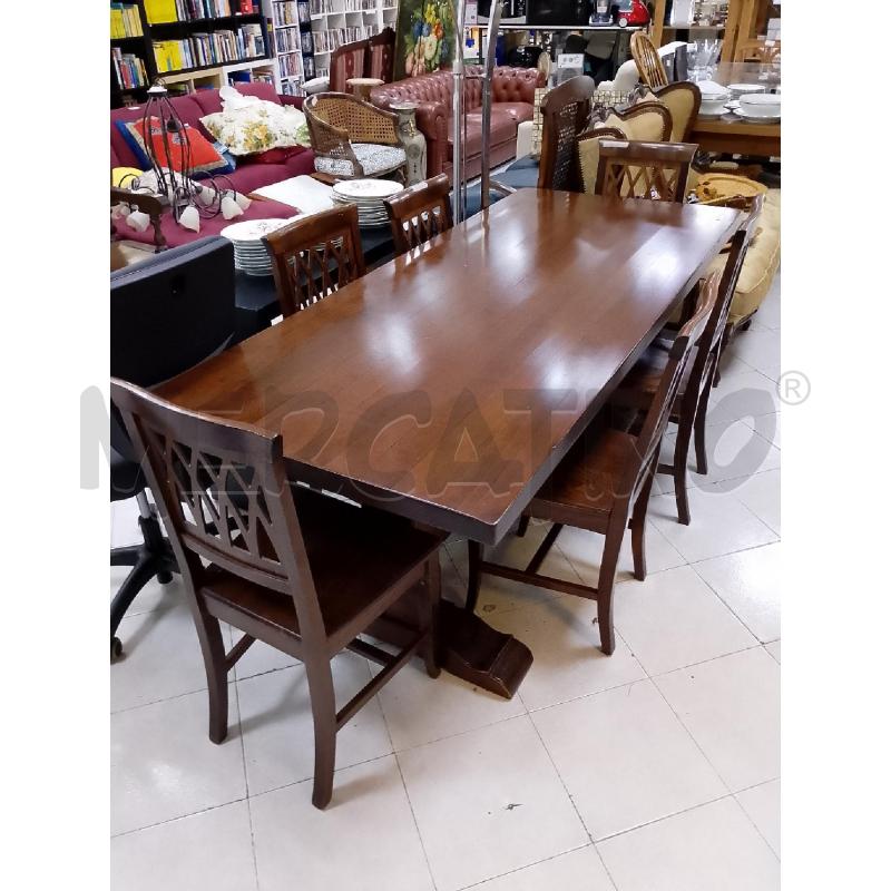 TAVOLO ARTE POVERA STILE FRATINO + 6 SEDIE | Mercatino dell'Usato Ciampino 2