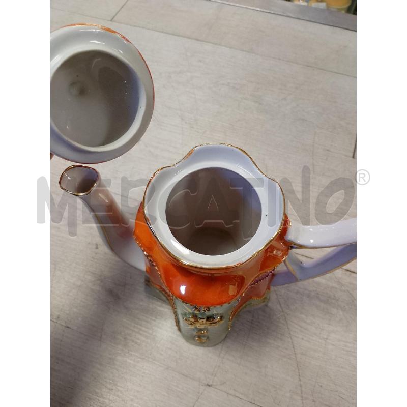 TEIERA PORCELLANA SMALTATA ARANCIO | Mercatino dell'Usato Ciampino 2
