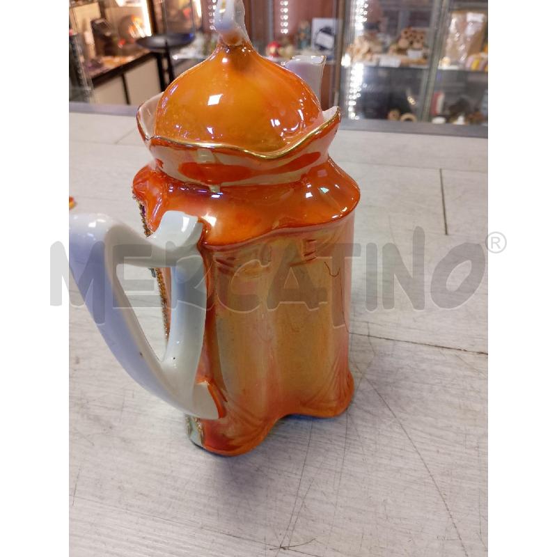 TEIERA PORCELLANA SMALTATA ARANCIO | Mercatino dell'Usato Ciampino 3
