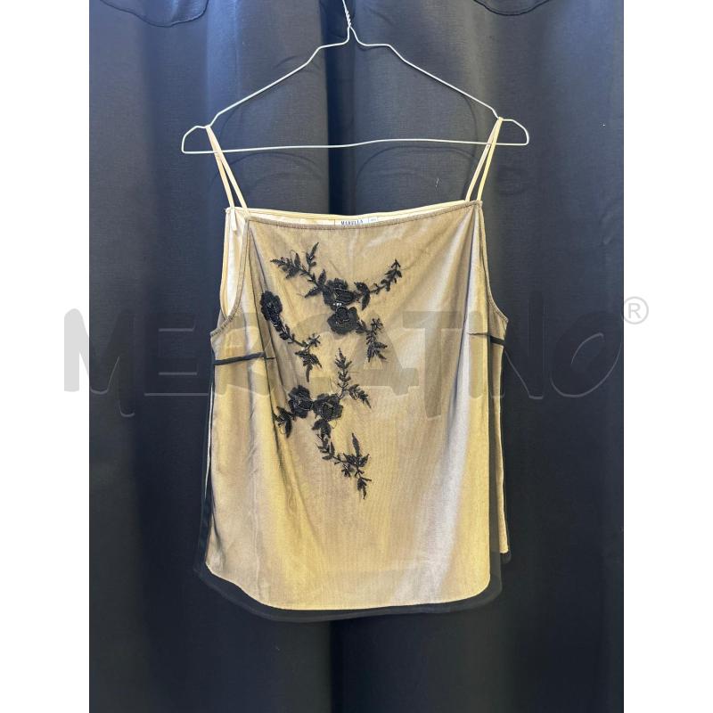 TOP MARELLE SOTTO BEIGE SOPRA VELO NERO E PAILL | Mercatino dell'Usato Ciampino 1
