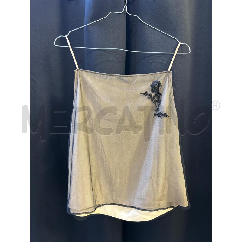TOP MARELLE SOTTO BEIGE SOPRA VELO NERO E PAILL | Mercatino dell'Usato Ciampino 3