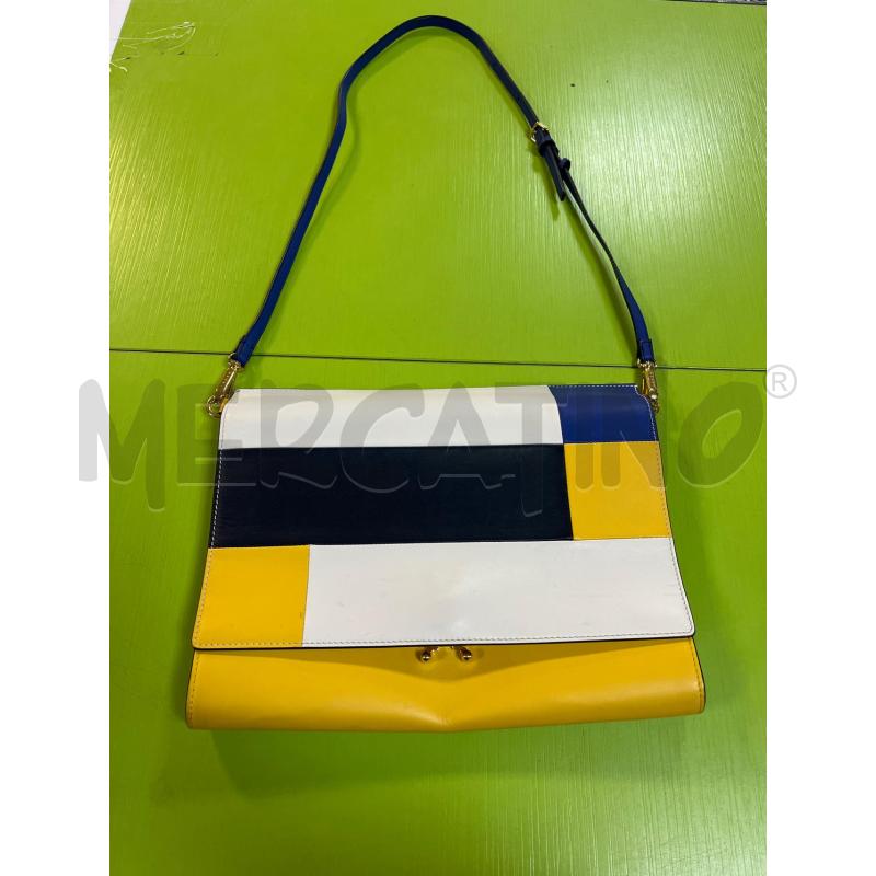 TRACOLLA DONNA MARNI GIALLA BLU E BIANCA TRUNK | Mercatino dell'Usato Ciampino 1