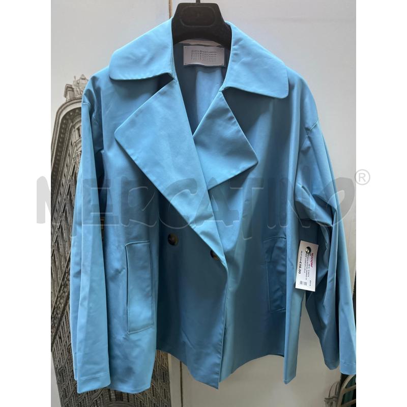 TRENCH DONNA HARRIS WHARF LONDON CELESTE | Mercatino dell'Usato Ciampino 1